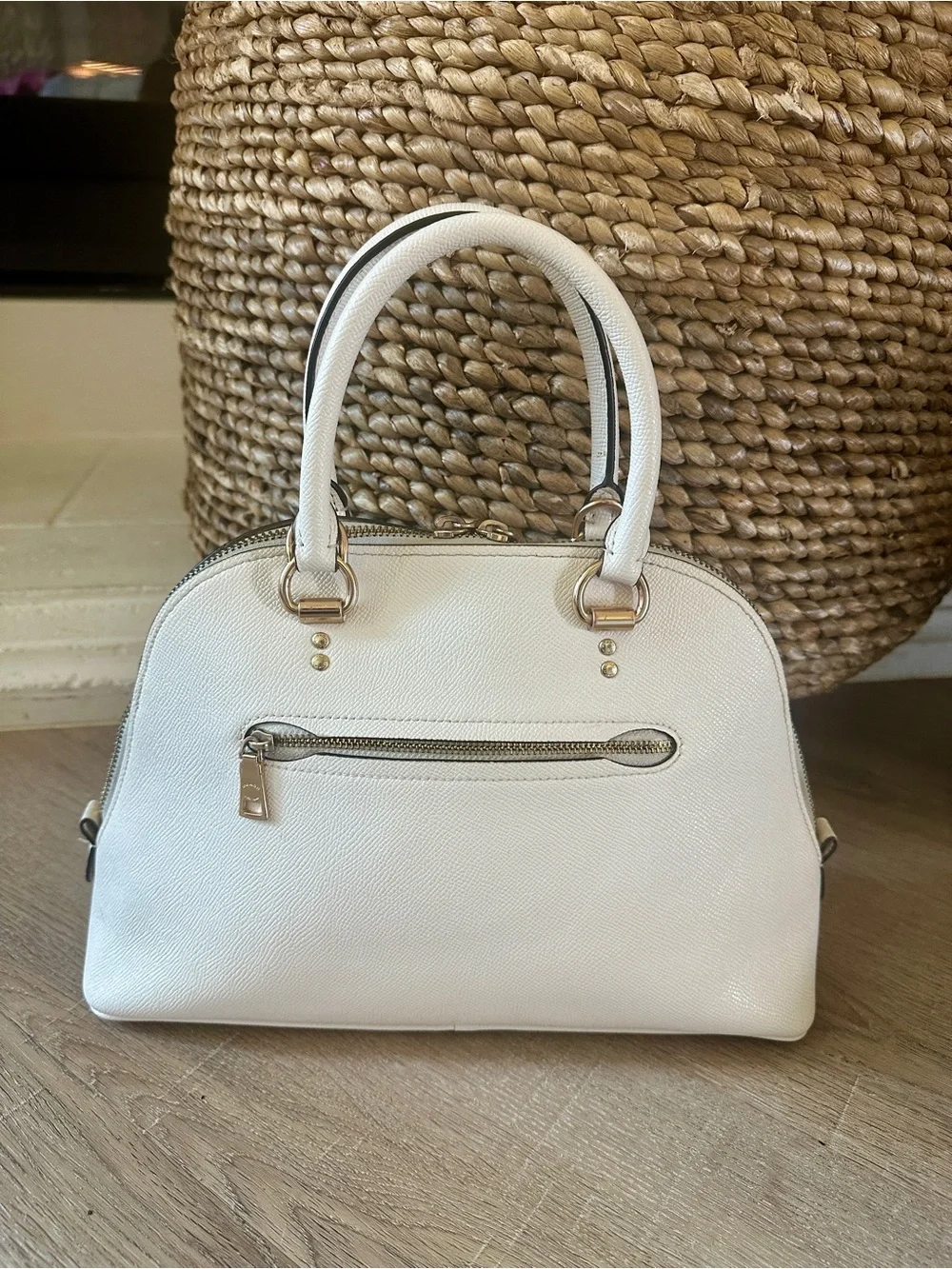 Coach Sierra Dome Satchel Chalk with Gold Hardware
